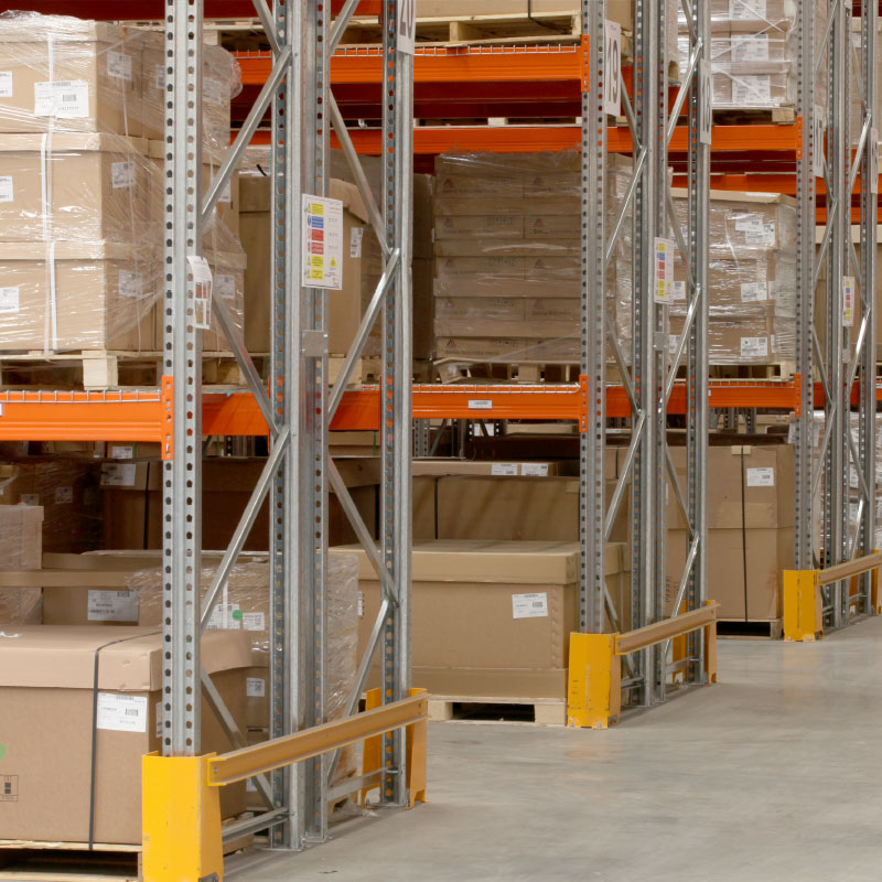 An example of heavy-duty pallet racking in industrial space installed by STS Systems.